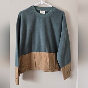 H&M Women's Color Block Sweater - Teal and Beige